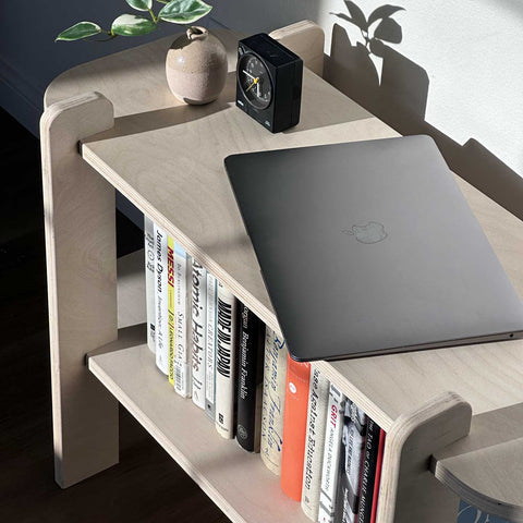 narrow side table bookshelf