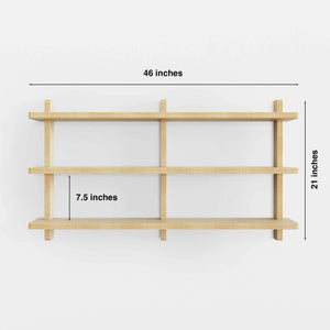 Versatile unfinished wall shelves in natural wood, available in various lengths for customizable home décor.