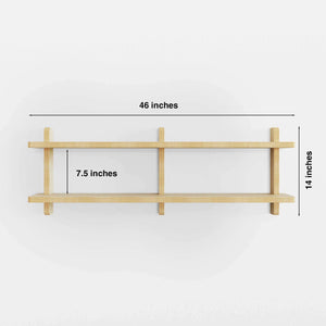 Versatile unfinished wooden wall shelves available in various lengths for DIY customization and easy assembly.