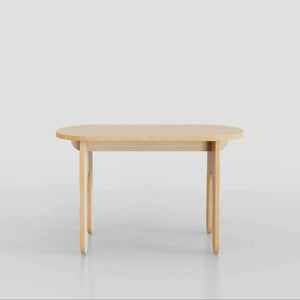 Modern bench in minimalist design, available in oval shape, perfect for entryways and extra seating.