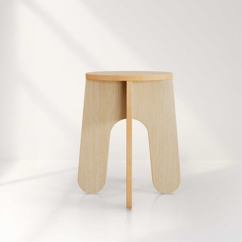 No Tool Stool with a sleek design, versatile as a sitting stool, side table, or plant stand.