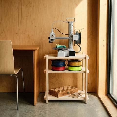 3D printer table — open shelf design with controller side access