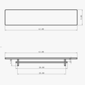 Unfnshed Monitor Stand ergonomic design with dimensions for optimal workspace organization and improved posture.