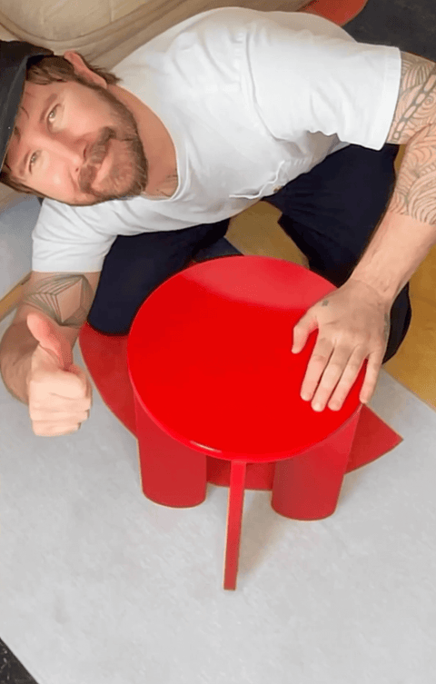 DIY End Table Red