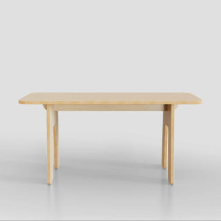 Sleek modern bench with a rectangular wooden design, perfect for versatile seating in contemporary spaces.