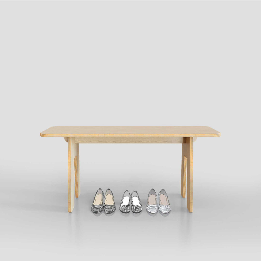 Mid Century Modern Bench - Assembles in 2 Minutes