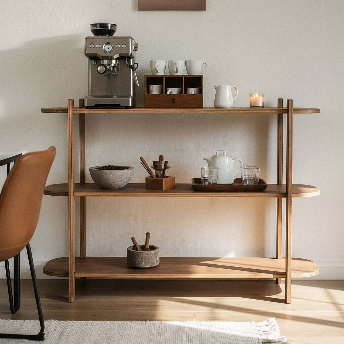 coffee bar table stained walnut