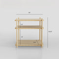 Modern nightstand with dimensions: 23" width, 23.25" height, ideal for stylish bedrooms.