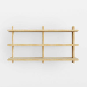 Versatile unfinished wall shelves for DIY customization in a minimalist style with tool-free assembly.